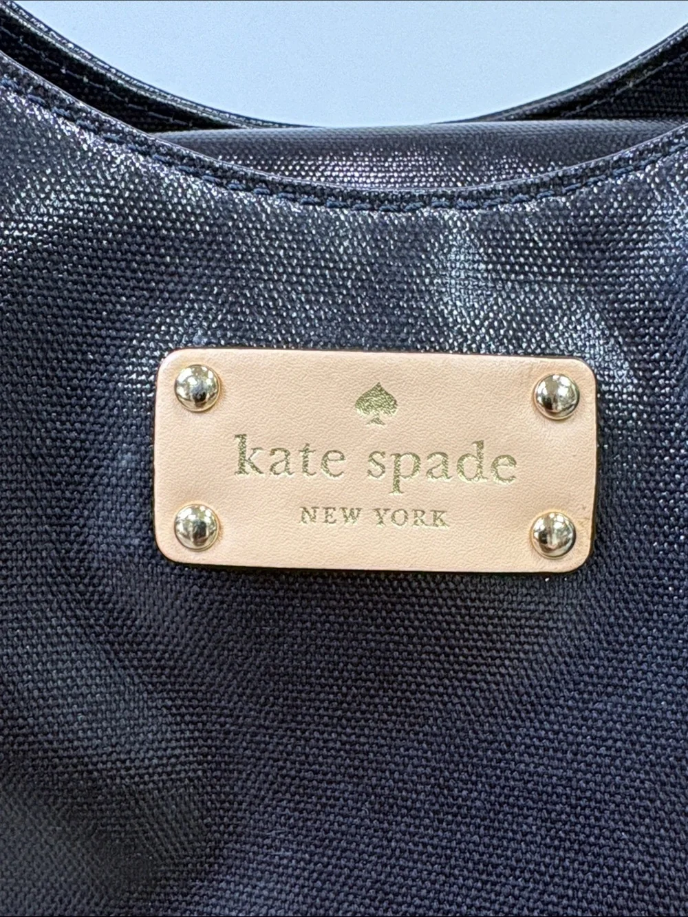 Kate Spade New York Fulton Street Satchel Black & Tan Leather Handle Tote